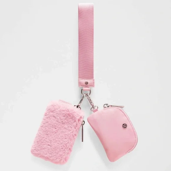 Lululemon NWT Dual Pouch Wristlet in Pink Tide one Pouch is Plush - Picture 7 of 8